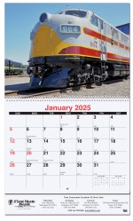 Magnificent Trains Monthly Wall Calendar w/Staple Binding (10 5/8"x 18 ¼") 1 Magnificent Trains Monthly Wall Calendar w/Staple Binding (10 5/8"x 18 ¼") 1