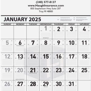 Black Contractor Calendar w/1 Color Imprint (18"x 25") 1 Black Contractor Calendar w/1 Color Imprint (18"x 25") 1