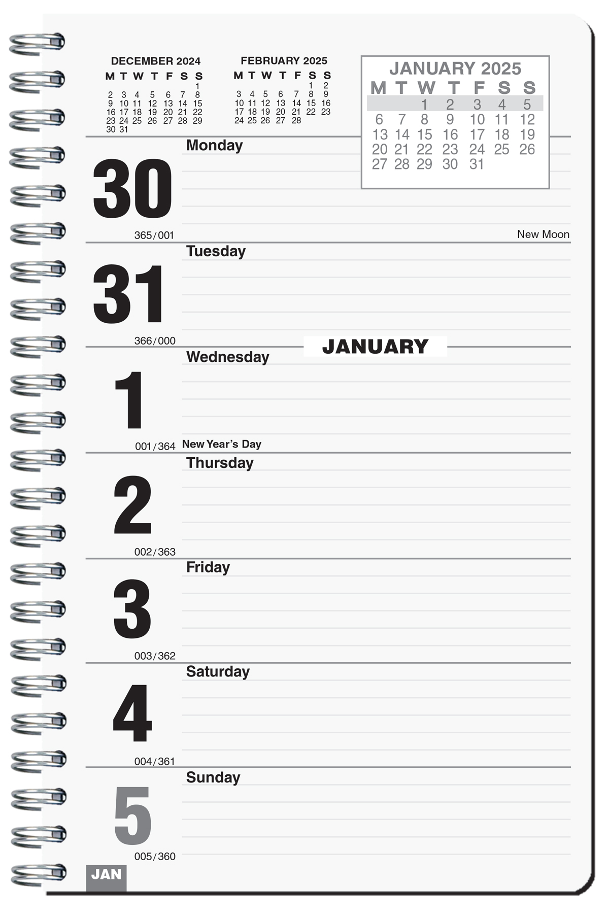 Poly Weekly Planner w/Pen Safe Back 1