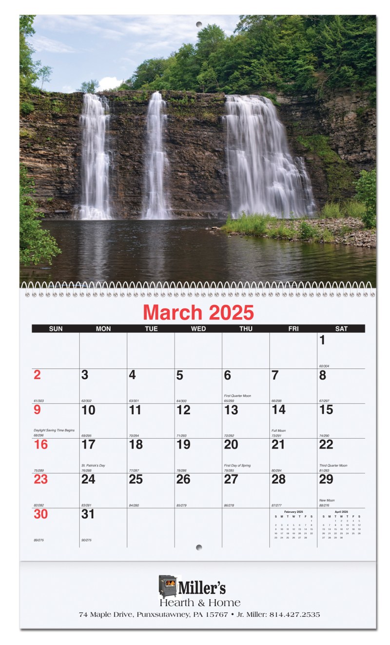 Waterways Monthly Wall Calendar w/Coil Binding (10 5/8"x 18 ¼") 1 Waterways Monthly Wall Calendar w/Coil Binding (10 5/8"x 18 ¼") 1