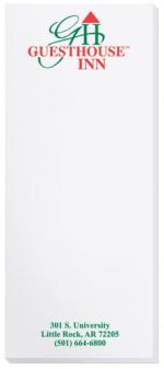 Scratch Pad w/100 Sheets (3 ½"x 8 3/8") - White Scratch Pad w/100 Sheets (3 ½"x 8 3/8") - White