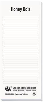 Scratch Pad w/100 Sheets (3 ½"x 8 3/8") - White Scratch Pad w/100 Sheets (3 ½"x 8 3/8") - White