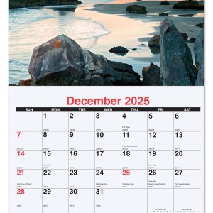 American Coasts Monthly Wall Calendar w/Stapled (10 5/8"x18¼") 1 American Coasts Monthly Wall Calendar w/Stapled (10 5/8"x18¼") 1