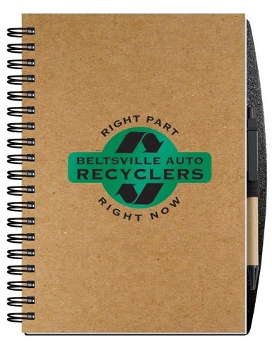 Recycled Journals w/Pen Safe Back Cover (7"x 10") 1 Recycled Journals w/Pen Safe Back Cover (7"x 10") 1