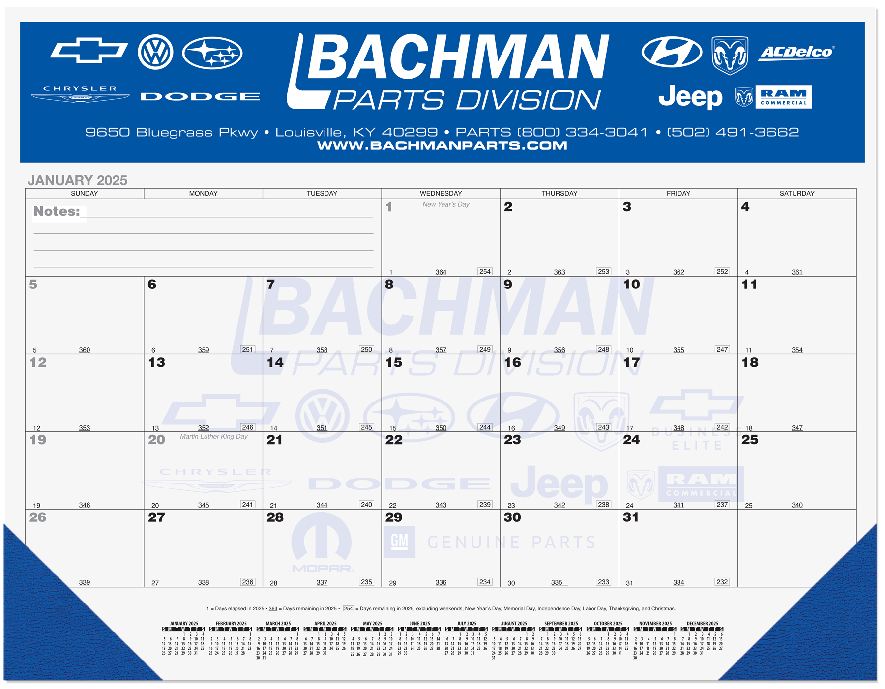 Black Calendar Desk Pad w/13 Sheets & 1 Color Imprint (21 ¾"x 17") 1