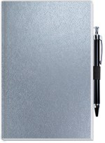 Perfect Journal w/Metro or Metallic Covers & Pen Patch (5"x 8") - Metallic Silver Perfect Journal w/Metro or Metallic Covers & Pen Patch (5"x 8") - Metallic Silver