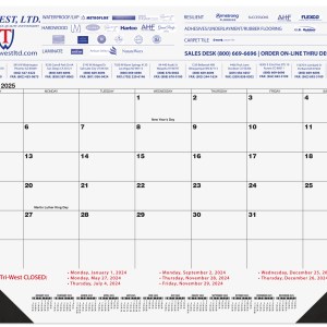 Black 13 Month Calendar Desk Pad w/2 Color Imprint (21 ¾"x 17") 1 Black 13 Month Calendar Desk Pad w/2 Color Imprint (21 ¾"x 17") 1