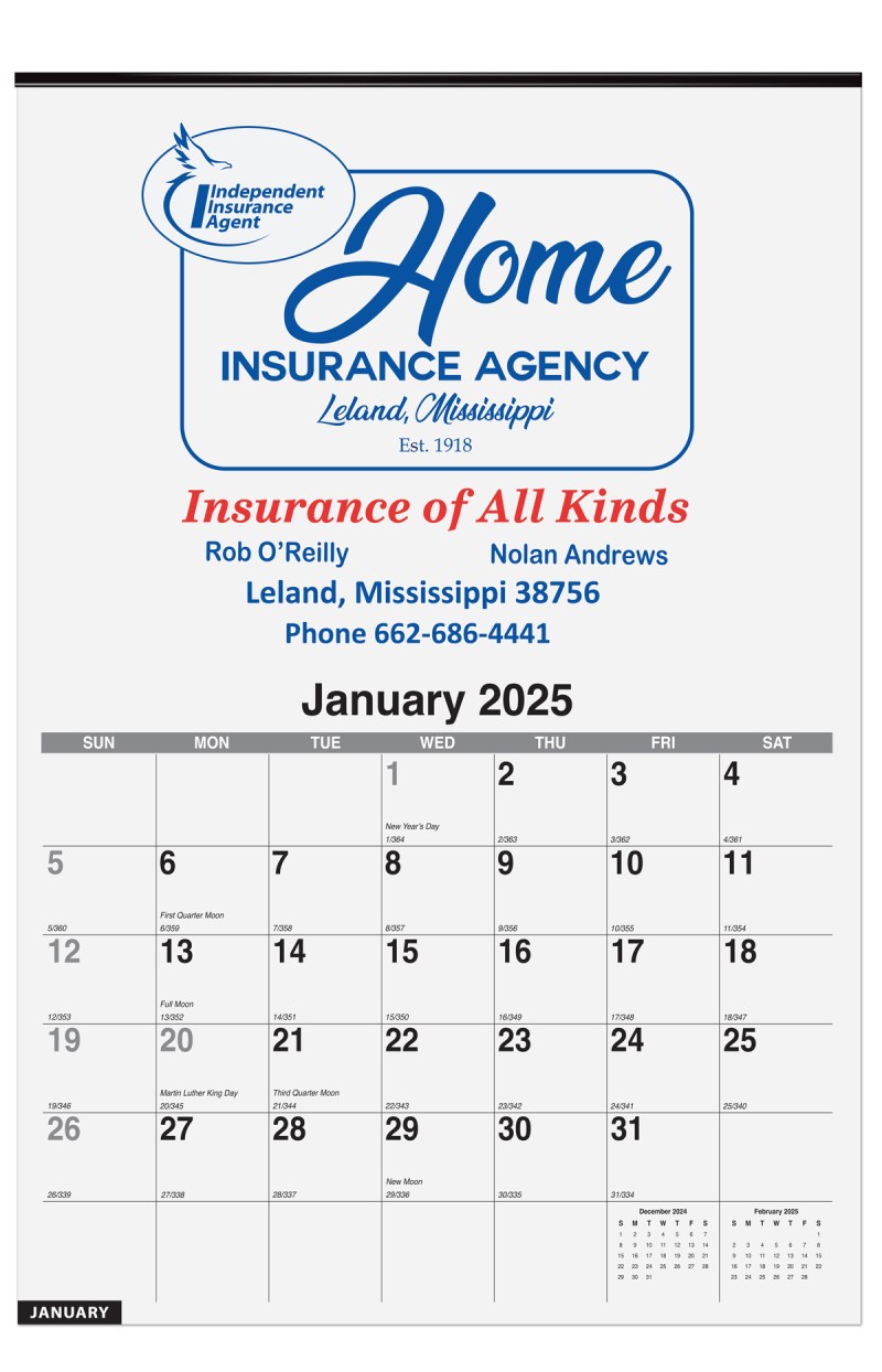 Monthly Wall Calendar w/2 Color Imprint (12 ¼"x 18 ½) 1 Monthly Wall Calendar w/2 Color Imprint (12 ¼"x 18 ½) 1
