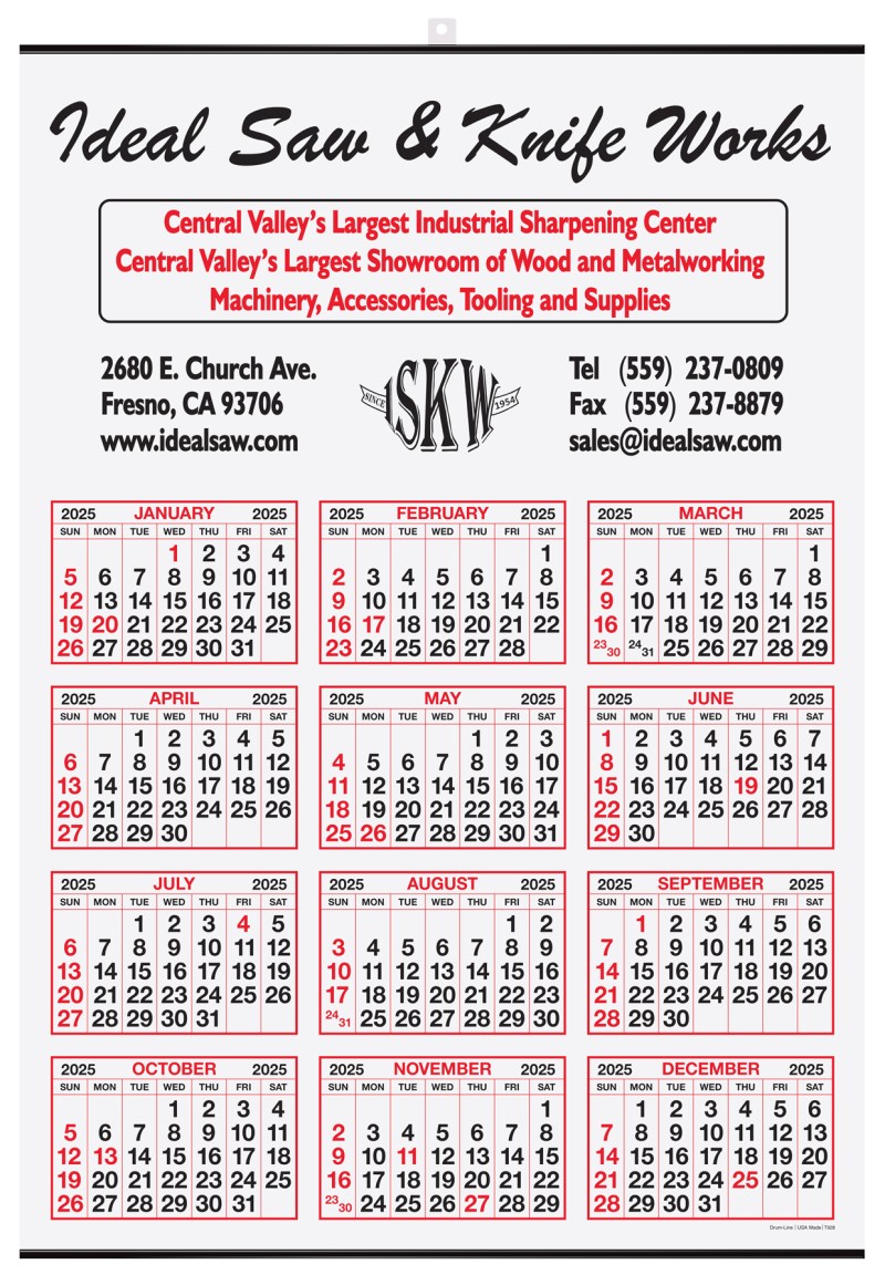 Year-at-a-Glance Calendar w/Top Imprint 1 Year-at-a-Glance Calendar w/Top Imprint 1