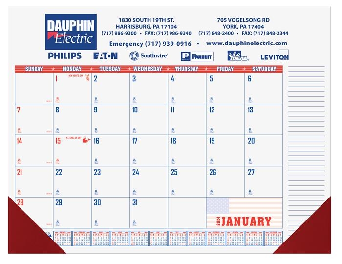 Patriotic Calendar Desk Pad w/2 Color Imprint (21 ¾"x 17") 1