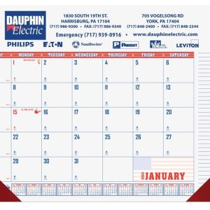 Patriotic Calendar Desk Pad w/2 Color Imprint (21 ¾"x 17") 1 Patriotic Calendar Desk Pad w/2 Color Imprint (21 ¾"x 17") 1