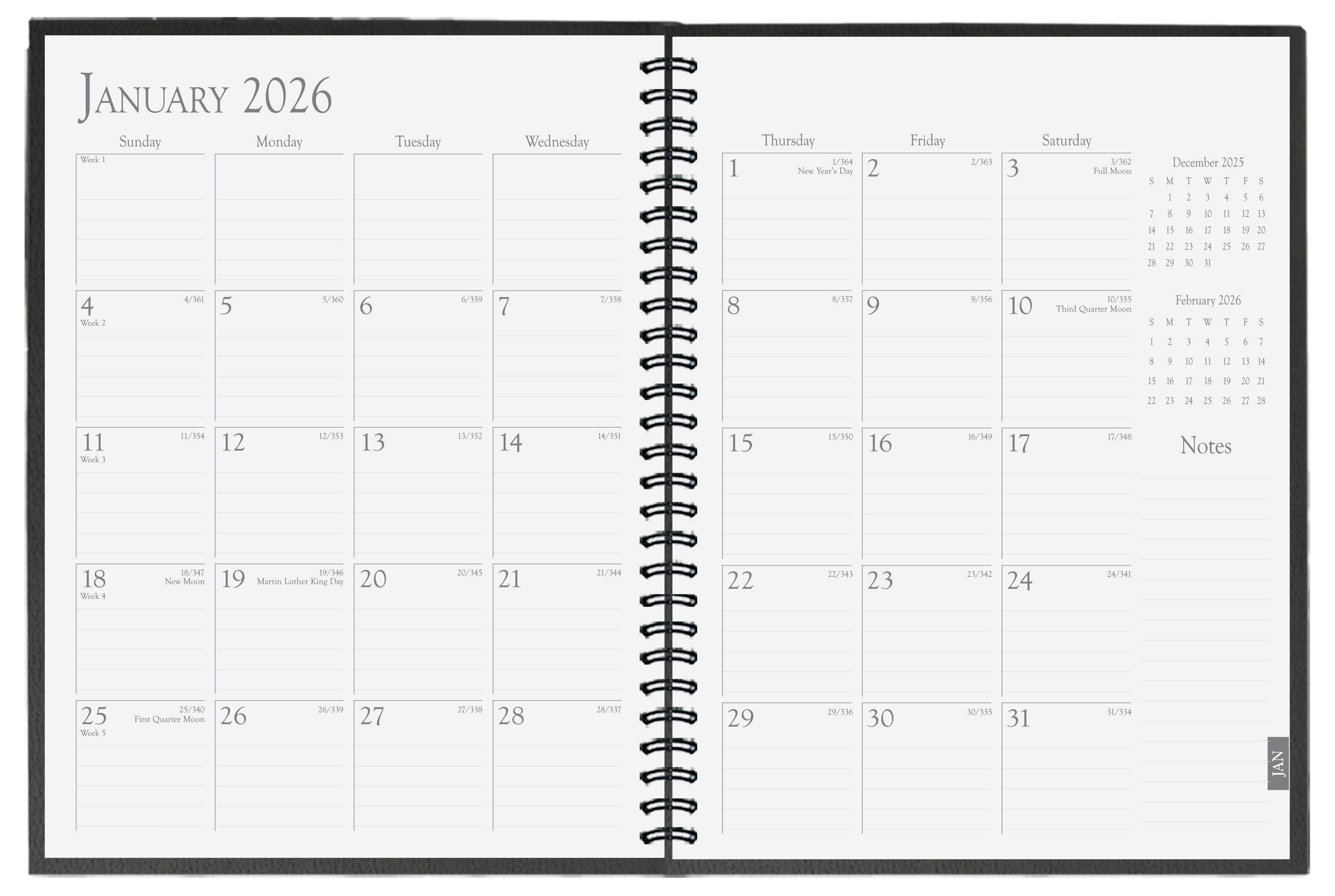 Time Manager Calendar w/Pen Safe Back (5"x 8") 1