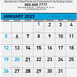 Blue Contractor Calendar w/1 Color Imprint (18"x 25") 1 Blue Contractor Calendar w/1 Color Imprint (18"x 25") 1