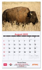 American Wildlife Monthly Wall Calendar w/Staple Binding (10 5/8"x 18 ¼") 1 American Wildlife Monthly Wall Calendar w/Staple Binding (10 5/8"x 18 ¼") 1