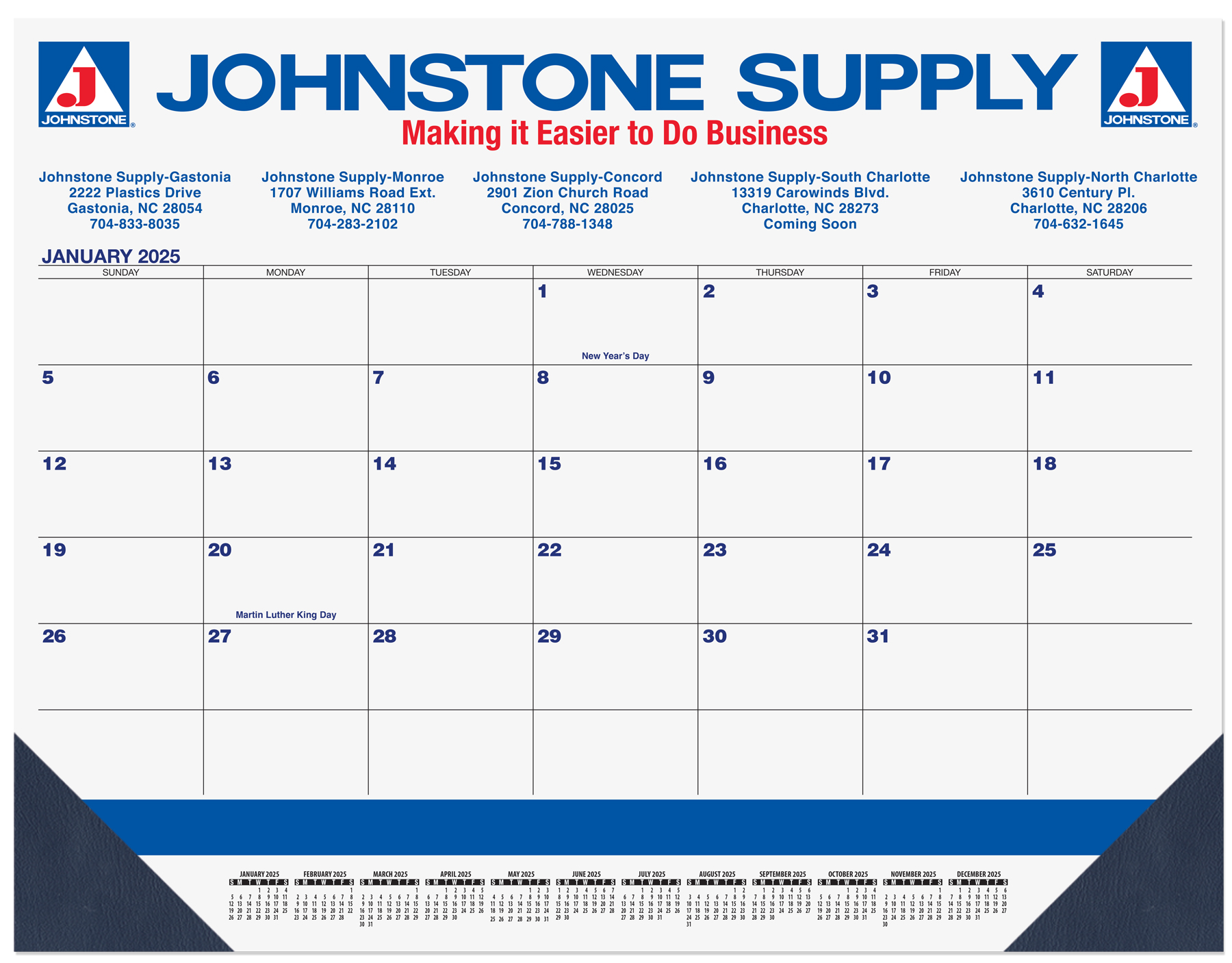 Blue & Black Calendar Desk Pad w/2 Color Imprint (21 ¾"x 17") 1