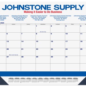 Blue & Black Calendar Desk Pad w/2 Color Imprint (21 ¾"x 17") 1 Blue & Black Calendar Desk Pad w/2 Color Imprint (21 ¾"x 17") 1