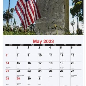 Old Glory Monthly Wall Calendar w/Staples (10 5/8"x18¼") 1 Old Glory Monthly Wall Calendar w/Staples (10 5/8"x18¼") 1