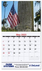 Old Glory Monthly Wall Calendar w/Staple Binding (10 5/8"x 18 ¼") 1 Old Glory Monthly Wall Calendar w/Staple Binding (10 5/8"x 18 ¼") 1