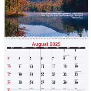 Bible Verse Monthly Wall Calendar w/Coil Binding (10 5/8"x 18 ¼") 1 Bible Verse Monthly Wall Calendar w/Coil Binding (10 5/8"x 18 ¼") 1