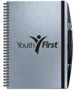 Radiant Journal w/Pen (7''x 10'') - Silver/Black Radiant Journal w/Pen (7''x 10'') - Silver/Black