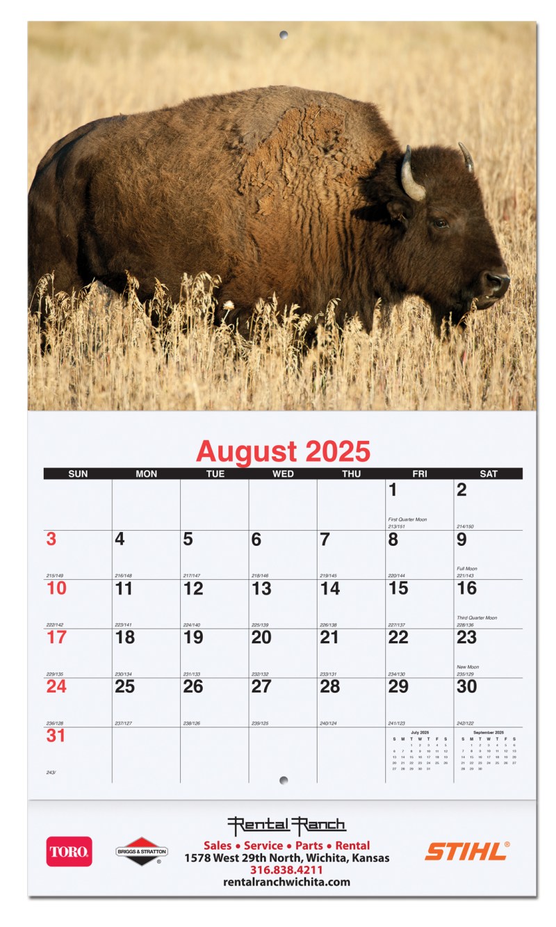 Wildlife Monthly Wall Calendar w/Staple Binding (10 5/8"x 18 ¼") 1 Wildlife Monthly Wall Calendar w/Staple Binding (10 5/8"x 18 ¼") 1