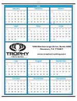 Blue Border Modern Yearly Calendar w/Center Imprint 1 Blue Border Modern Yearly Calendar w/Center Imprint 1