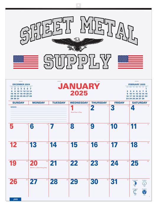 Red/Blue Large Memo Apron Calendar 1 Red/Blue Large Memo Apron Calendar 1