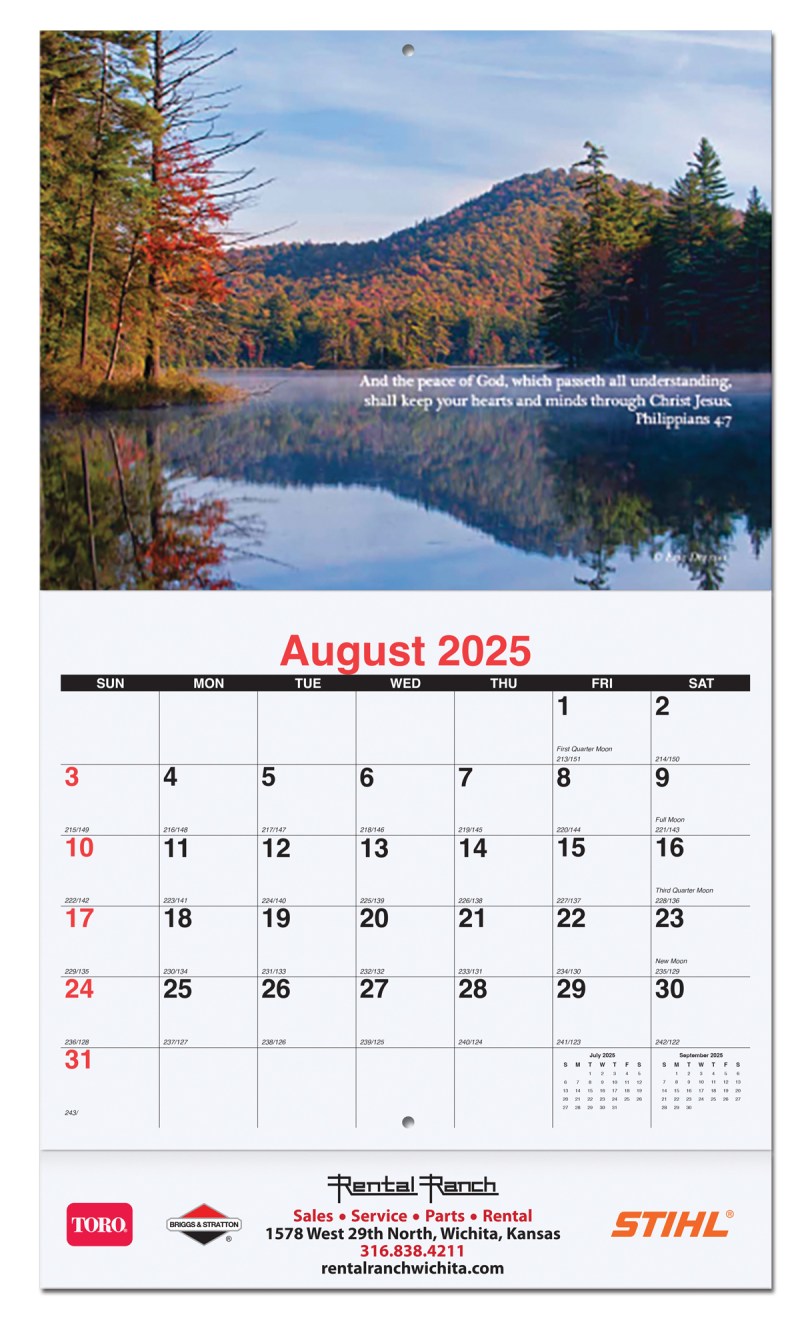 Bible Verses Monthly Wall Calendar w/Staple Binding (10 5/8"x 18 ¼") 1 Bible Verses Monthly Wall Calendar w/Staple Binding (10 5/8"x 18 ¼") 1