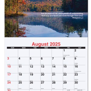 Bible Verses Monthly Wall Calendar w/Staple Binding (10 5/8"x 18 ¼") 1 Bible Verses Monthly Wall Calendar w/Staple Binding (10 5/8"x 18 ¼") 1