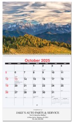 Peaceful Peaks Monthly Wall Calendar w/Coil Binding (10 5/8"x 18 ¼") 1 Peaceful Peaks Monthly Wall Calendar w/Coil Binding (10 5/8"x 18 ¼") 1
