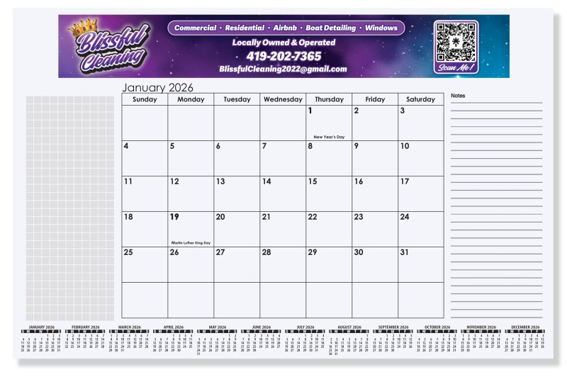 Full Color Small Calendar Desk Pads (16 ¾"x 10 7/8") 1 Full Color Small Calendar Desk Pads (16 ¾"x 10 7/8") 1