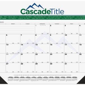 Black Calendar Desk Pad w/13 Sheets & 2 Color Imprint (21 ¾"x 17") 1 Black Calendar Desk Pad w/13 Sheets & 2 Color Imprint (21 ¾"x 17") 1