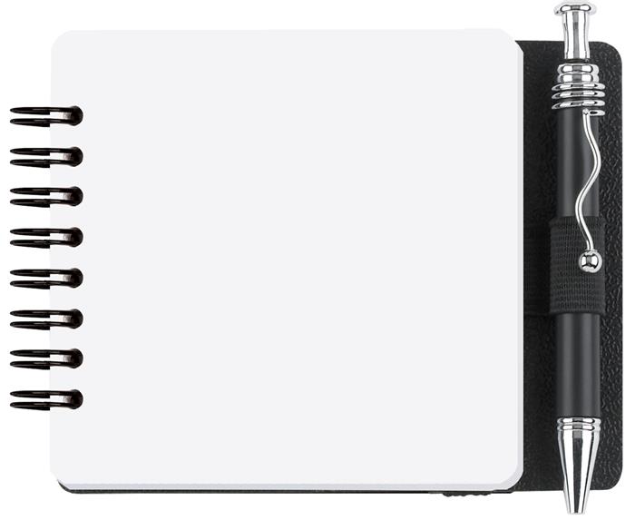 Classic Square Journal w/50 Sheets & Pen Holder (3 11/16 Square Inches) 1