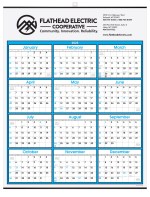 Blue Border Modern Yearly Calendar w/Top Imprint 1 Blue Border Modern Yearly Calendar w/Top Imprint 1