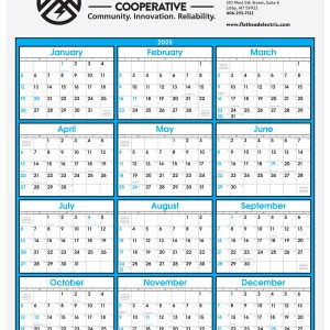 Blue Border Modern Yearly Calendar w/Top Imprint 1 Blue Border Modern Yearly Calendar w/Top Imprint 1
