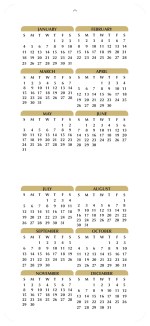 Year at a Glance Calendar Cards (4"x 9") 2 Year at a Glance Calendar Cards (4"x 9") 2