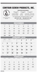 3 Months at a Glance Wall Calendar w/1 Color Imprint (12 ¼"x 25") 1 3 Months at a Glance Wall Calendar w/1 Color Imprint (12 ¼"x 25") 1