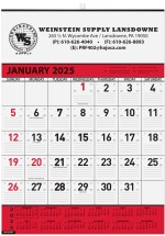 Red Contractor Calendar w/1 Color Imprint (18"x 25") 1 Red Contractor Calendar w/1 Color Imprint (18"x 25") 1