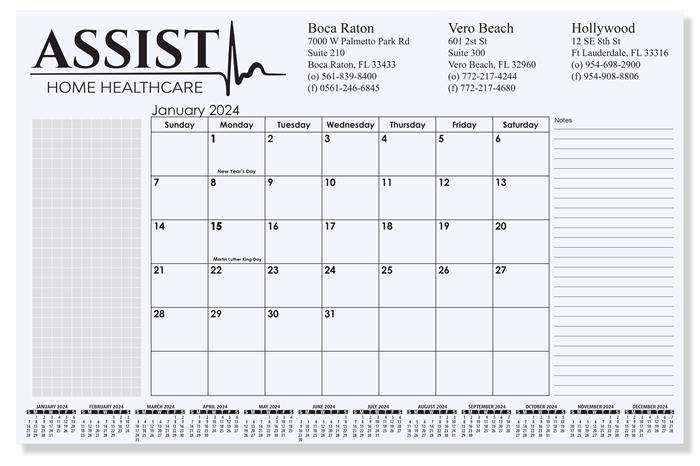Small Calendar Desk Pads w (16 ¾"x 10 7/8") 1 Small Calendar Desk Pads w (16 ¾"x 10 7/8") 1