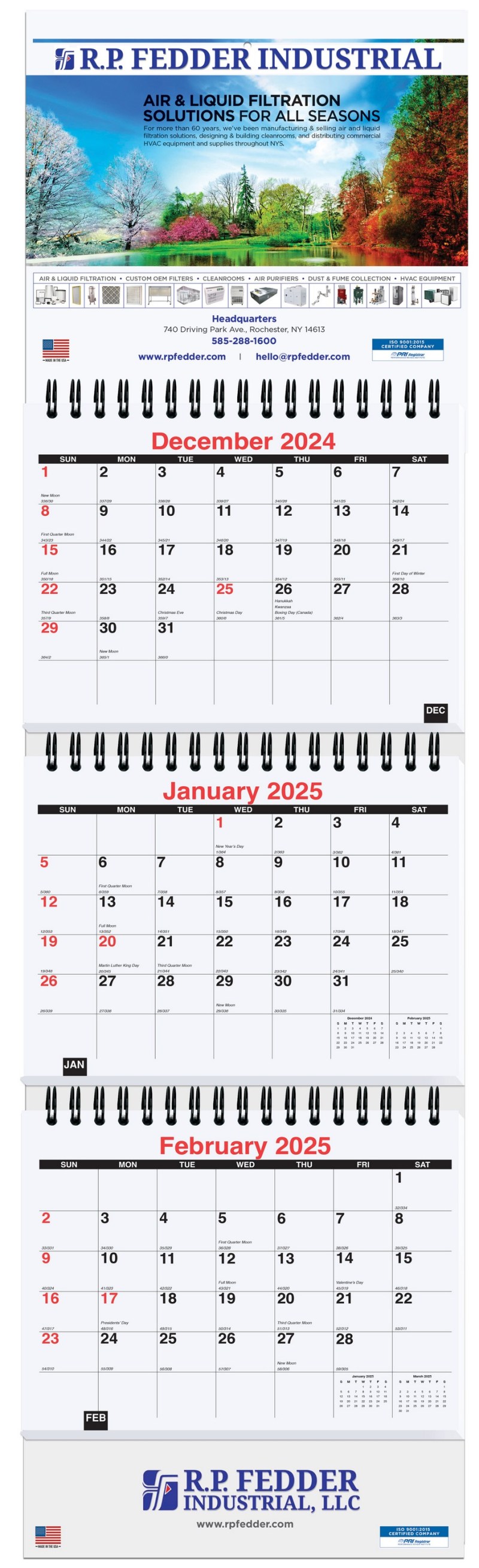 Small Three Month At A Glance Calendar w/Apron (6" x 20¾") 1 Small Three Month At A Glance Calendar w/Apron (6" x 20¾") 1