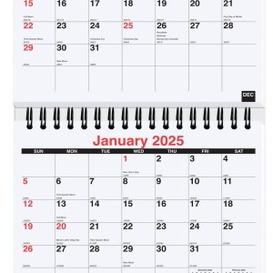 Small Three Month At A Glance Calendar w/Apron (6"x20¾") 1 Small Three Month At A Glance Calendar w/Apron (6"x20¾") 1