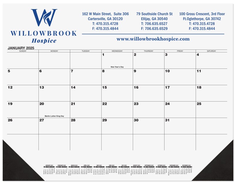 Black 13 Month Calendar Desk Pad w/1 Color Imprint (21 ¾"x 17") 1 Black 13 Month Calendar Desk Pad w/1 Color Imprint (21 ¾"x 17") 1