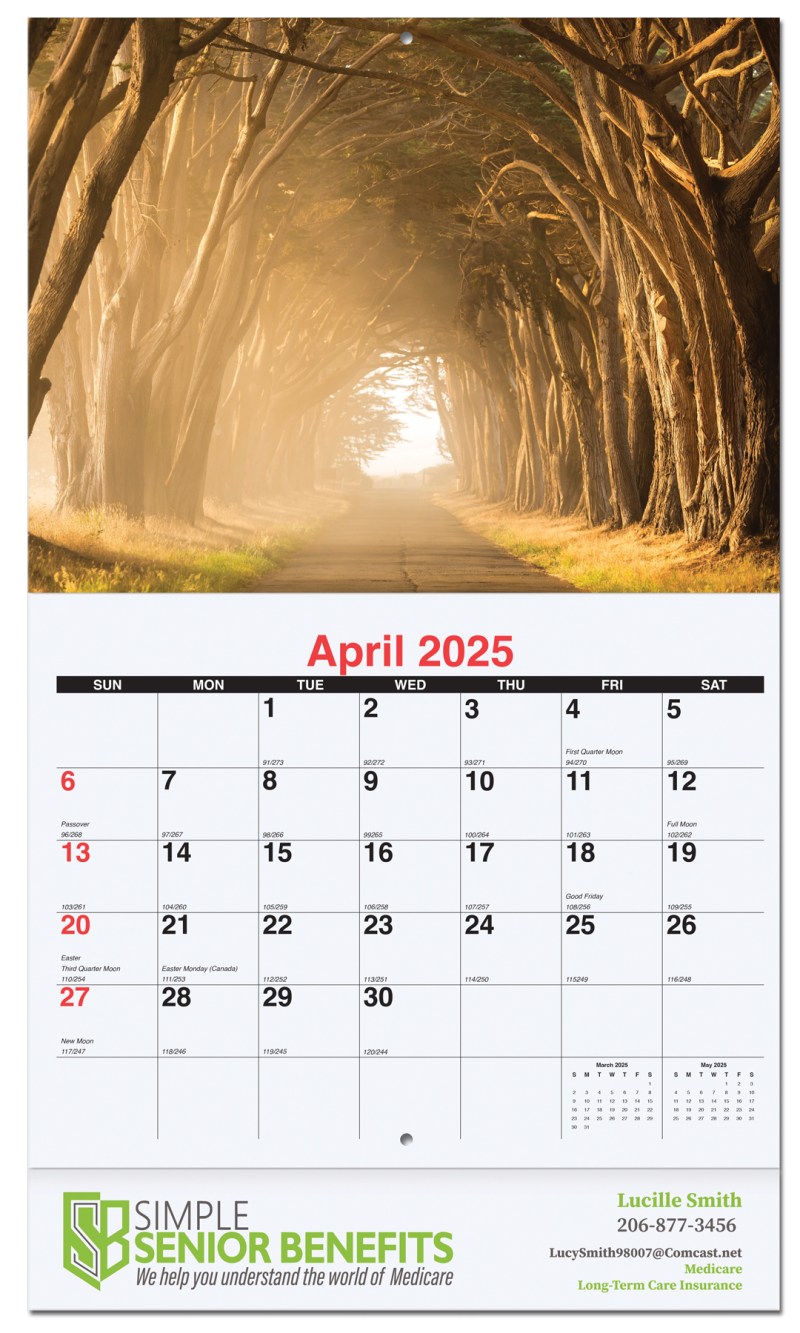 Serene Sunsets Monthly Wall Calendar w/Staple Binding (10 5/8"x 18 ¼") 1 Serene Sunsets Monthly Wall Calendar w/Staple Binding (10 5/8"x 18 ¼") 1