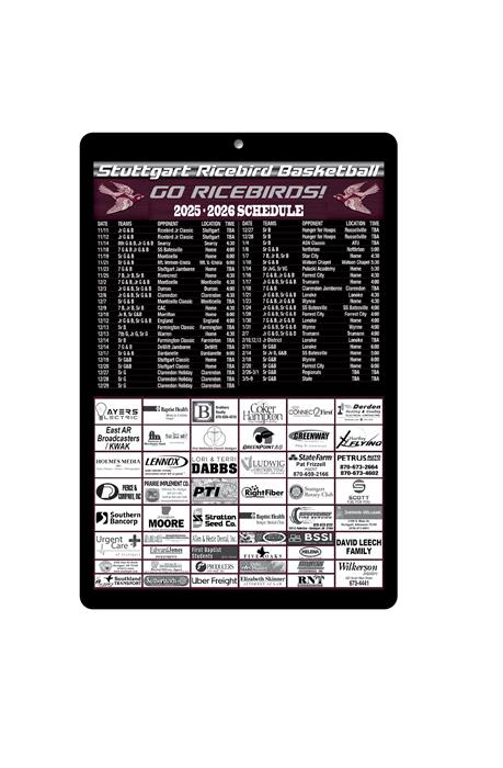 Sports Schedule Cards (6"x 9") 1 Sports Schedule Cards (6"x 9") 1