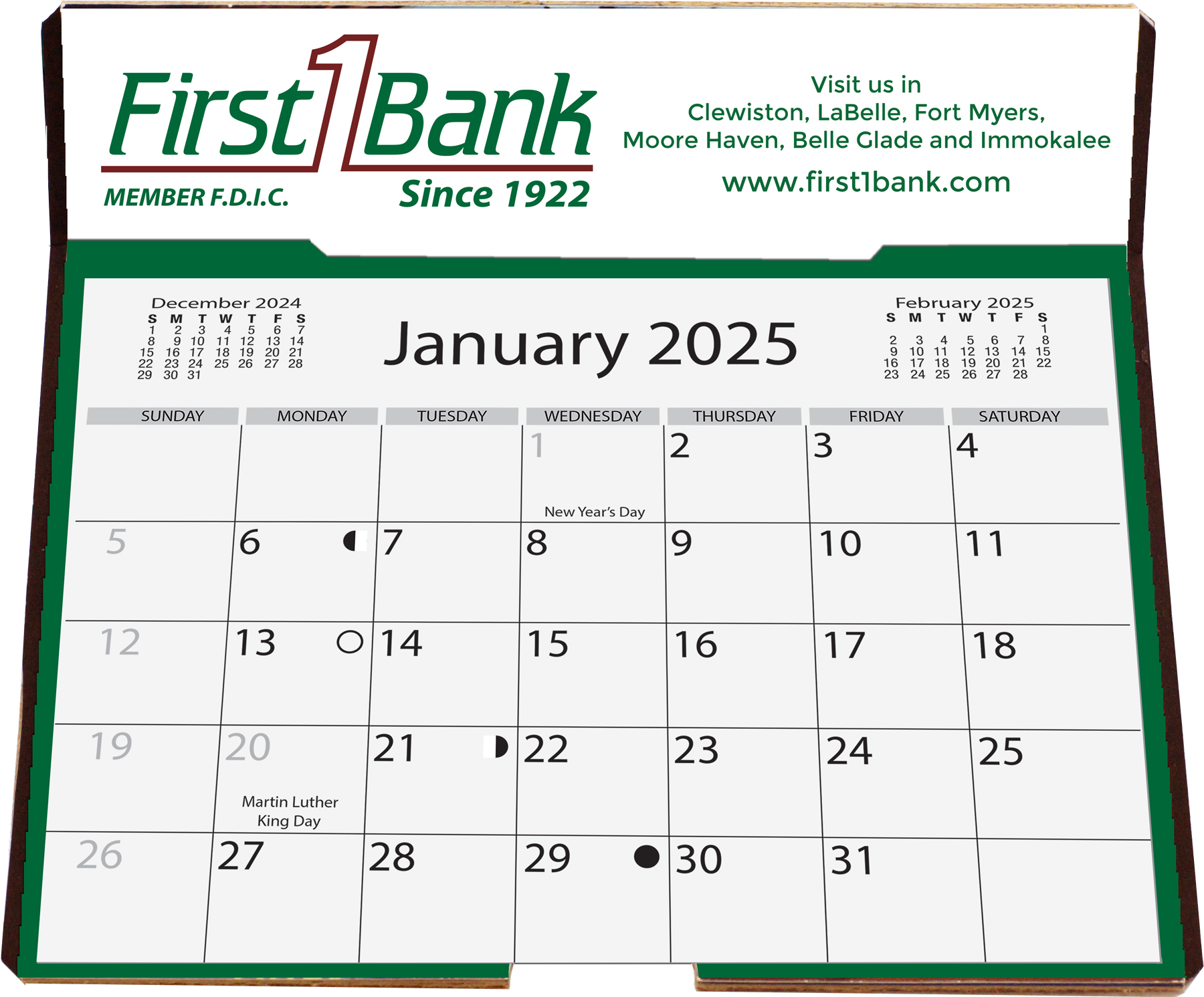 Full Color Easel Back Calendar (6 ¼"x 6 3/8") 1