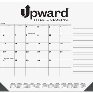 Black Calendar Desk Pad w/Side Notes Line & 1 Color Imprint (21 ¾"x 17") 1 Black Calendar Desk Pad w/Side Notes Line & 1 Color Imprint (21 ¾"x 17") 1