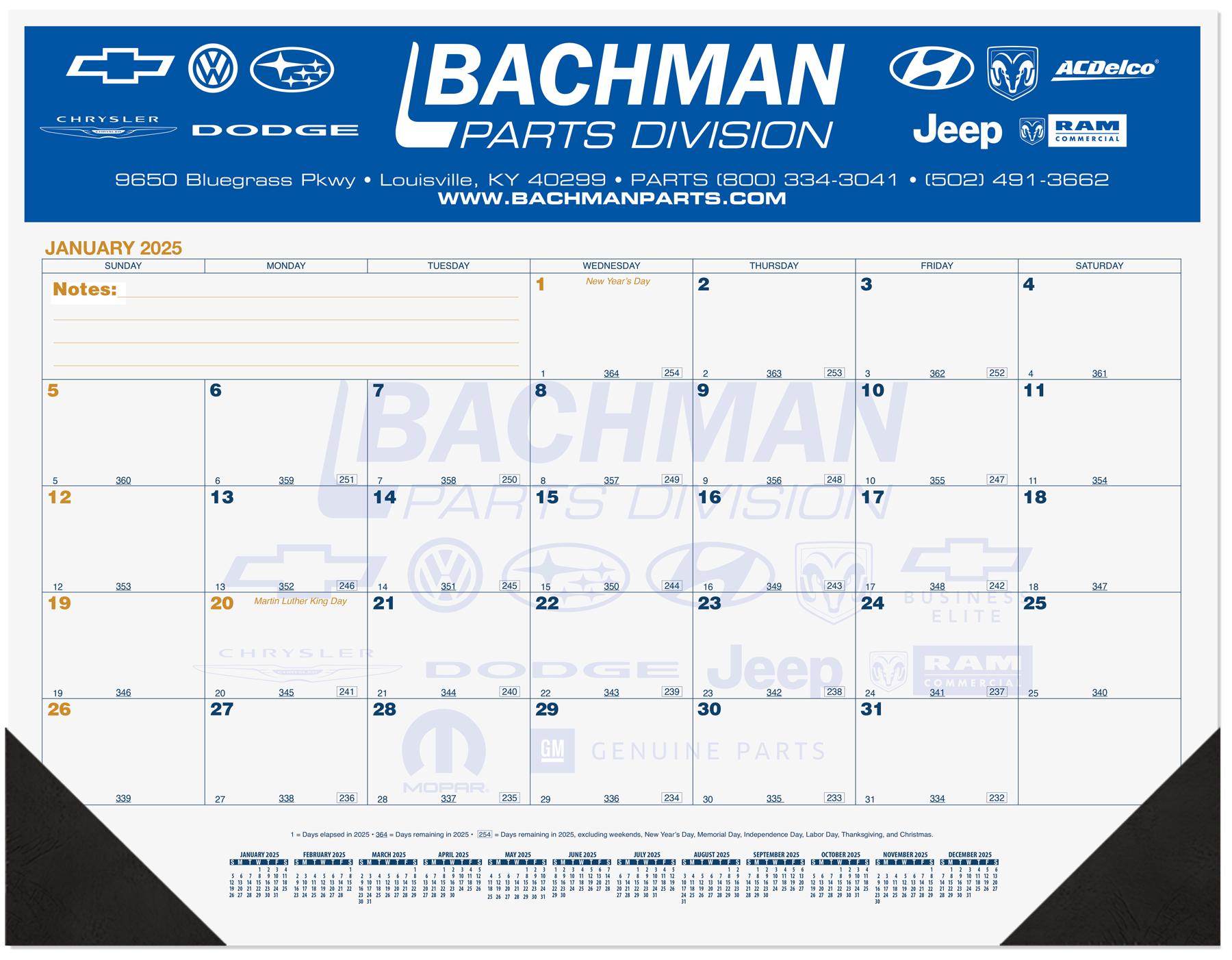 Blue & Gold Calendar Desk Pad w/13 Sheets & 1 Color Imprint (21 ¾"x 17") 1