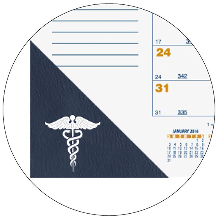 Blue & Gold Calendar Desk Pad w/13 Sheets & 1 Color Imprint (21 ¾"x 17") 1
