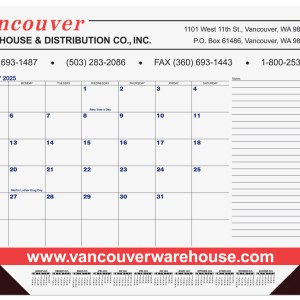 Blue & Black Calendar Desk Pad w/Side Note Lines & 2 Color Imprint (21 ¾"x 17") 1 Blue & Black Calendar Desk Pad w/Side Note Lines & 2 Color Imprint (21 ¾"x 17") 1