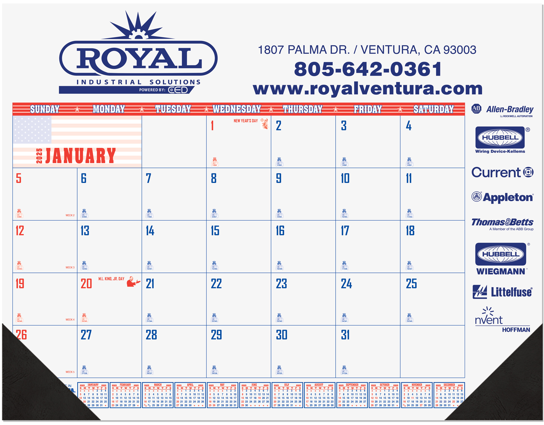 Patriotic Calendar Desk Pad w/1 Color Imprint (21 ¾"x 17") 1